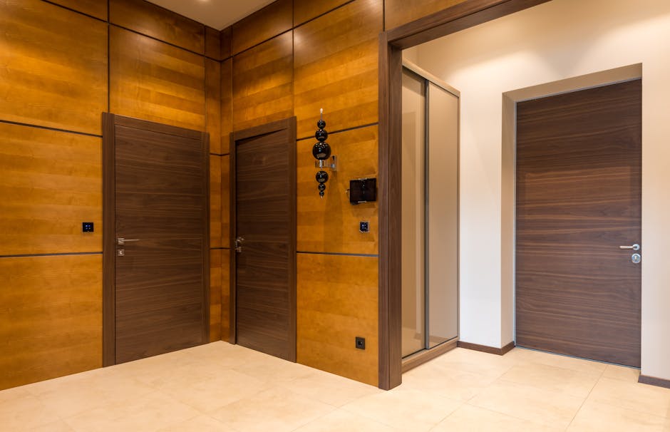 A freshly installed premium fiberglass front door